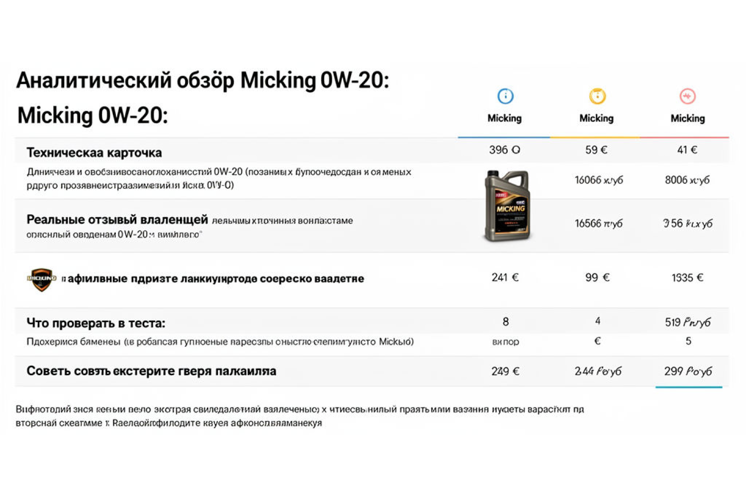 Лабораторное исследование масла Micking MG1 0W-20 (M2121) — результаты, интерпретация и рекомендации