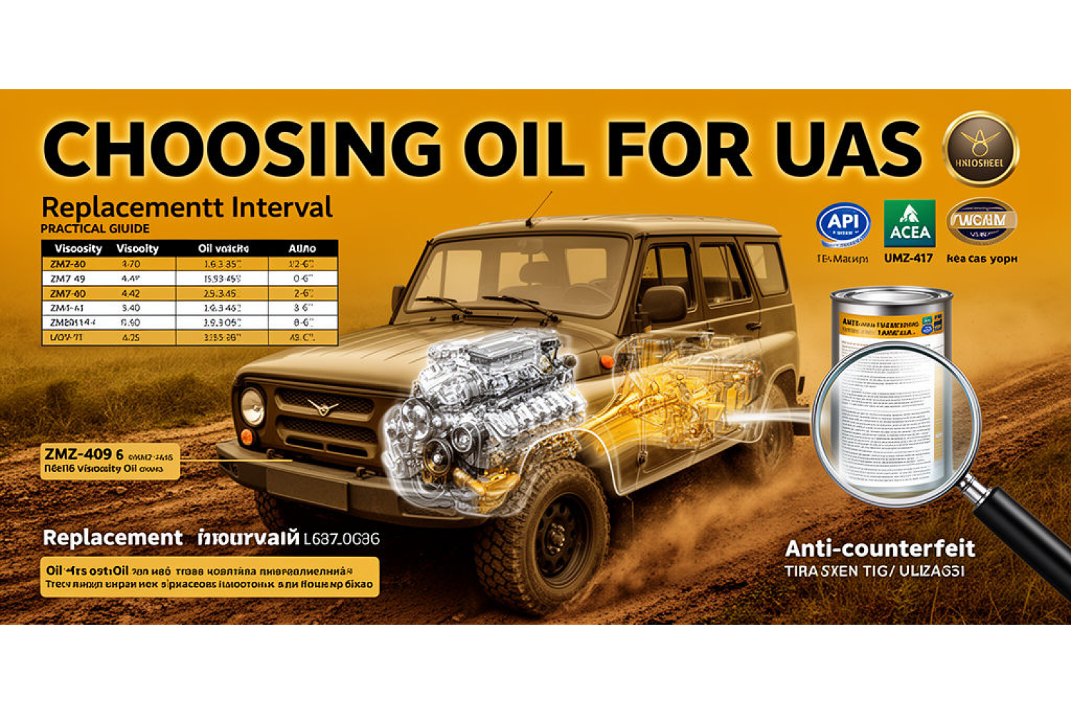 Как выбрать моторное масло для УАЗ: практическое руководство по двигателям ЗМЗ‑409 и УМЗ‑417 — вязкость, тип, допуски и сезонный подбор