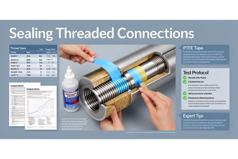 Как уплотнить резьбовые соединения: ФУМ (PTFE), лён, пасты и анаэробные герметики — таблицы, тесты и чек‑листы