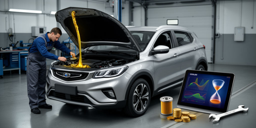 ТО-3 Geely Coolray 1.5: замена масла 0W-20, регламент, стоимость и выводы
