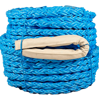 Канат швартовый полистиловый 12-ти прядный плетеный 56 мм. Бухта 220м. (синий)