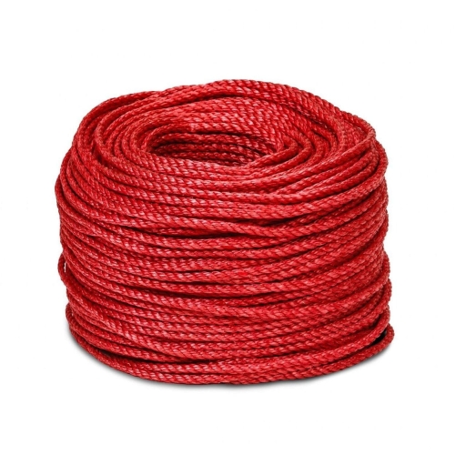 Красный канат полистиловый крученый 6 мм, длина 220 м