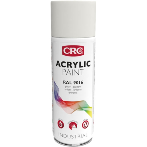ACRYLIC PAINT 9016 White CRC, 400 мл - Белая аэрозольная краска для защиты и декора