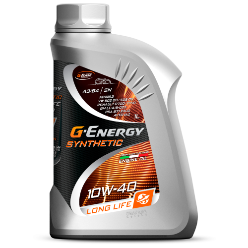 Моторное масло G-Energy Synthetic Long Life, 10W-40, 1 л, синтетика