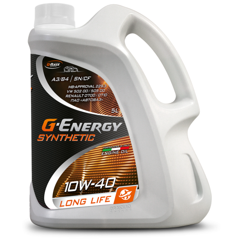 Моторное масло G-Energy Synthetic Long Life, 10W-40, 5 л, синтетика