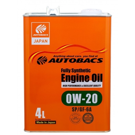 Моторное масло Autobacs Engine Oil Fully Synthetic 0W-20 SP, 1 л, синтетика
