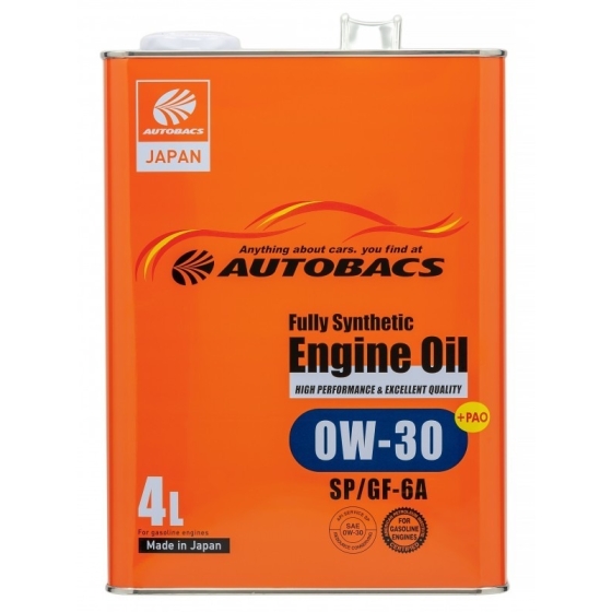 Моторное масло Autobacs Engine Oil Fully Synthetic 0W-30 SP, 20 л, синтетика