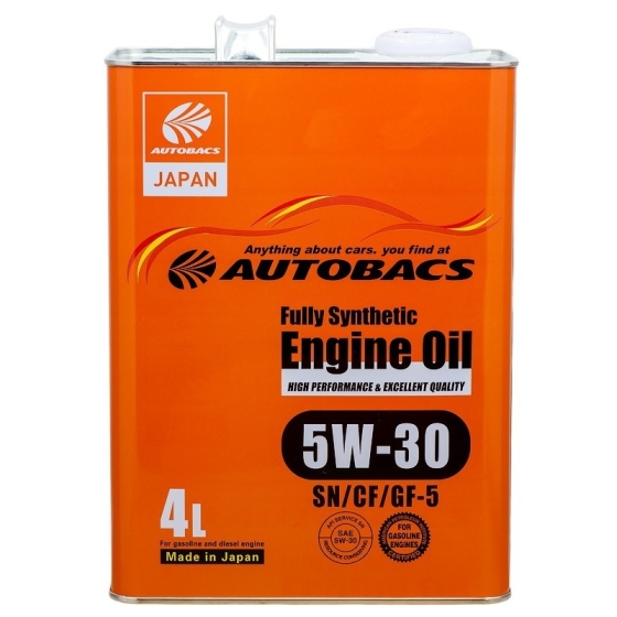 Моторное масло Autobacs Engine Oil Fully Synthetic 5W-30 SN, 4 л, синтетика