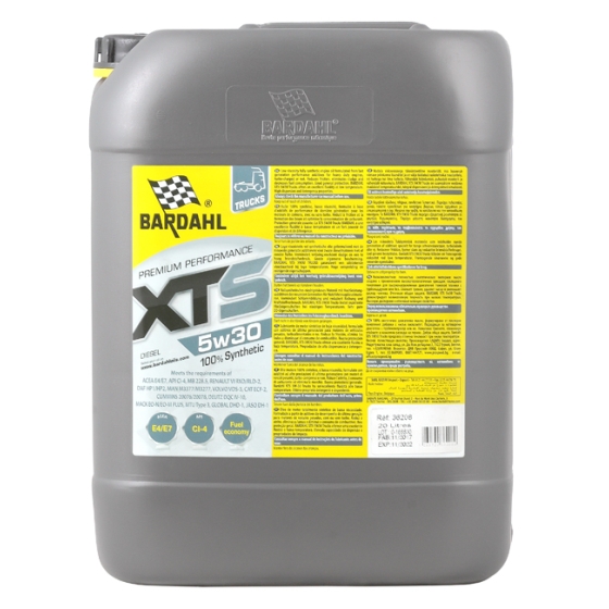 Моторное масло Bardahl XTS Trucks, 5W-30, 20 л, синтетика