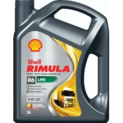 Дизельное моторное масло Shell Rimula R6 LME 5W-30, 4 л, синтетика