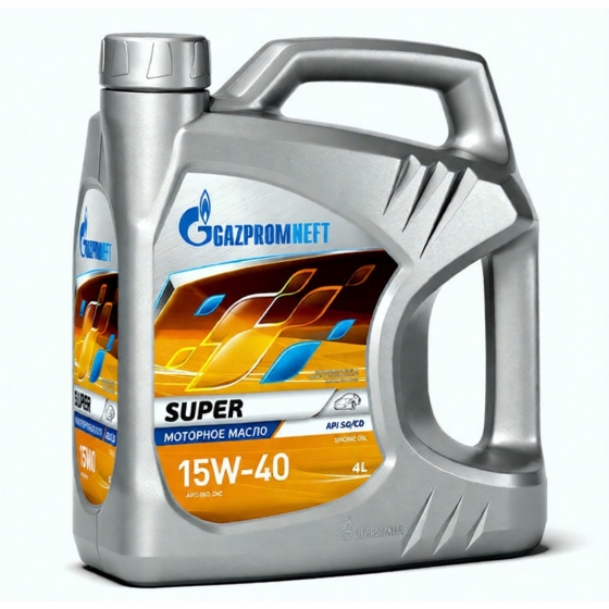 Моторное масло Gazpromneft Super, 15W-40, 4 л, минеральное