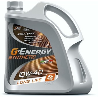 Моторное масло G-Energy Synthetic Long Life, 10W-40, 4 л, синтетика