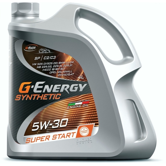 Моторное масло G-Energy Synthetic Super Start, 5W-30, 4 л, синтетика