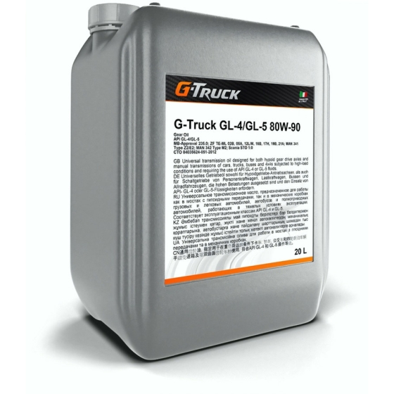 Трансмиссионное масло G-Energy G-Truck, 80W-90, 20 л, минеральное