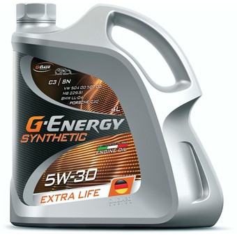 Моторное масло G-Energy Synthetic Extra Life, 5W-30, 4 л, синтетика