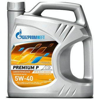 Моторное масло Gazpromneft Premium P, 5W-40, 4 л, синтетика
