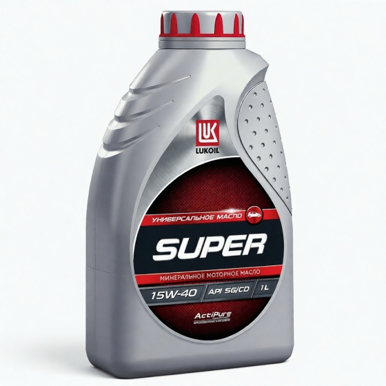 Моторное масло Лукойл Супер SG/CD, 15W-40, 1 л, минеральное