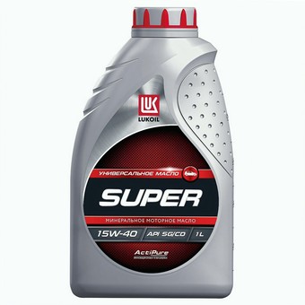 Моторное масло Лукойл Супер SG/CD, 15W-40, 1 л, минеральное