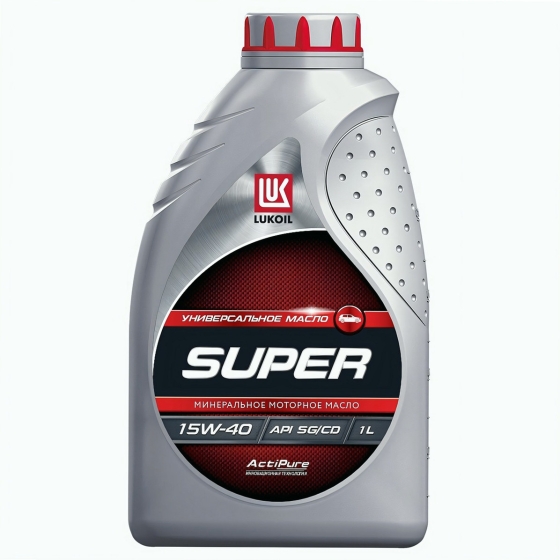 Моторное масло Лукойл Супер SG/CD, 15W-40, 1 л, минеральное