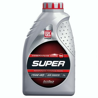 Моторное масло Лукойл Супер SG/CD, 15W-40, 5 л, минеральное