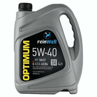 Моторное масло ReinWell A3/B4, 5W-40, 4 л, синтетика