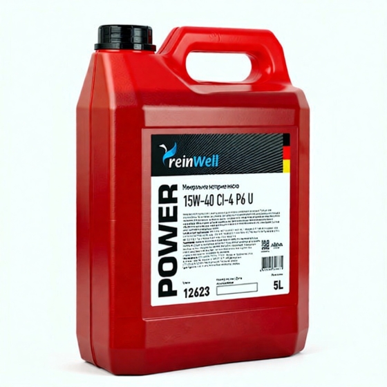 Грузовое масло ReinWell POWER P6 U, 15W-40, 5 л, минеральное
