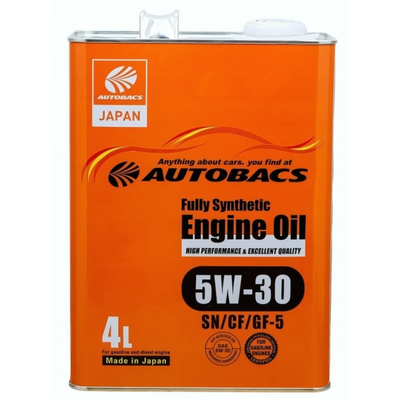 Моторное масло Autobacs Engine Oil Fully Synthetic 5W-30 SN, 4 л, синтетика