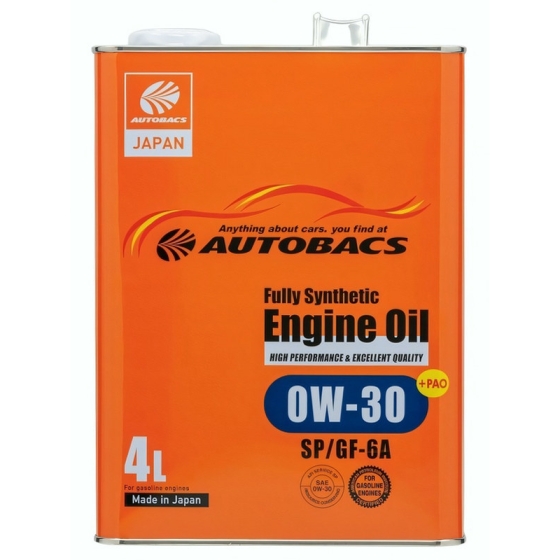 Моторное масло Autobacs Engine Oil Fully Synthetic 0W-30 SP, 4 л, синтетика