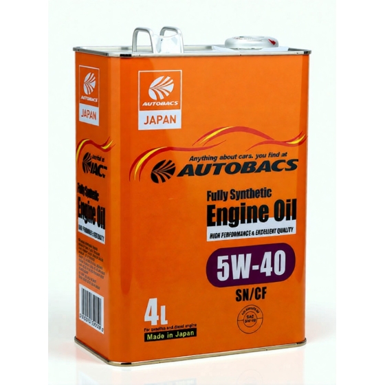Моторное масло Autobacs Engine Oil Fully Synthetic 5W-40 SN, 1 л, синтетика