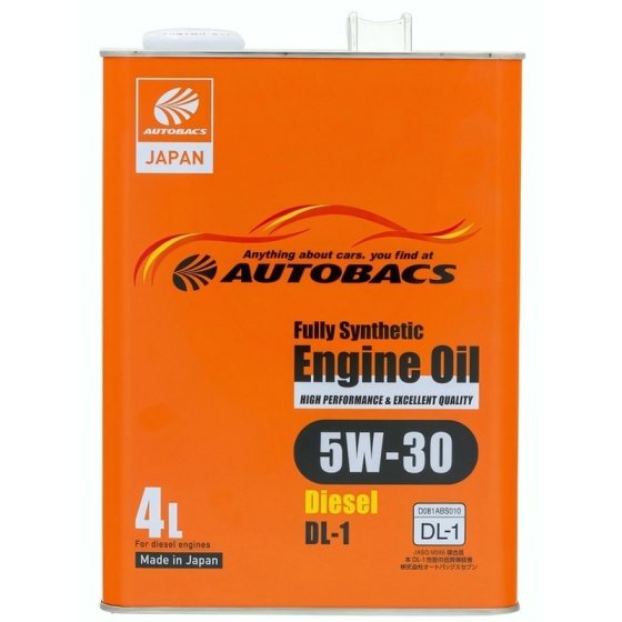 Моторное масло Autobacs Fully Synthetic Diesel 5W-30 DL-1, 1 л, синтетика