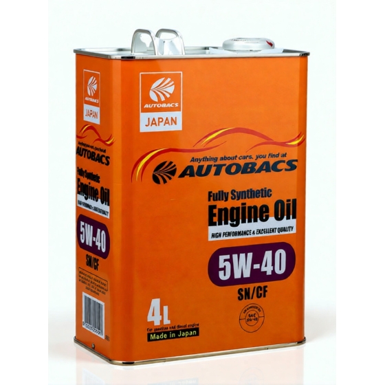 Моторное масло Autobacs Engine Oil Fully Synthetic 5W-40 SN, 4 л, синтетика
