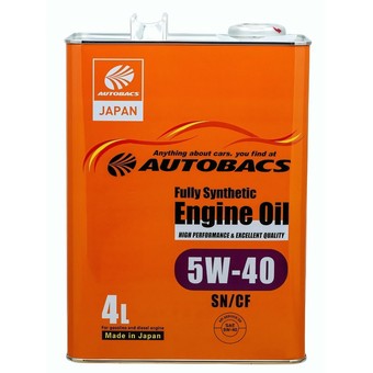 Моторное масло Autobacs Engine Oil Fully Synthetic 5W-40 SN, 4 л, синтетика