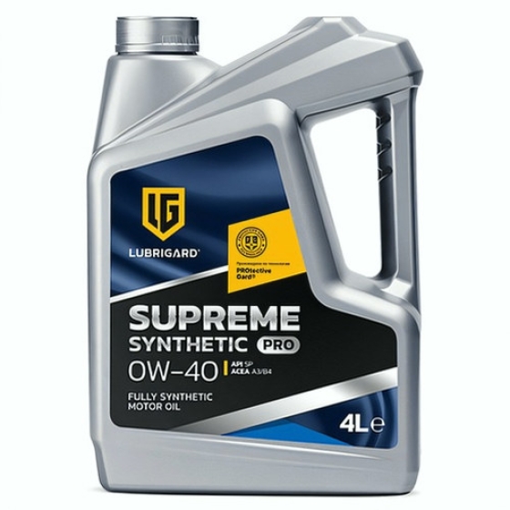 Моторное масло Lubrigard Supreme Synthetic PRO, 0W-40, 4 л, синтетика