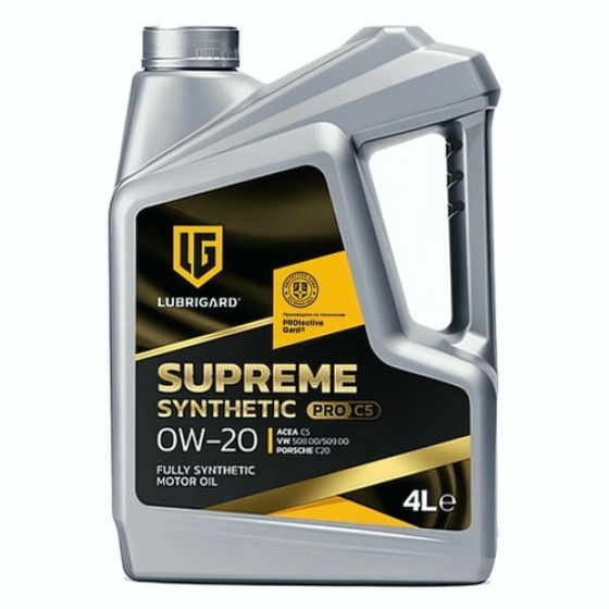 Моторное масло Lubrigard Supreme Synthetic PRO C5, 0W-20, 4 л, синтетика