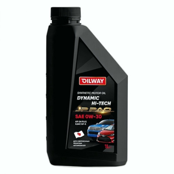 Моторное масло OilWay Dynamic Hi-Tech PAO JP, 0W-30, 4 л, синтетика