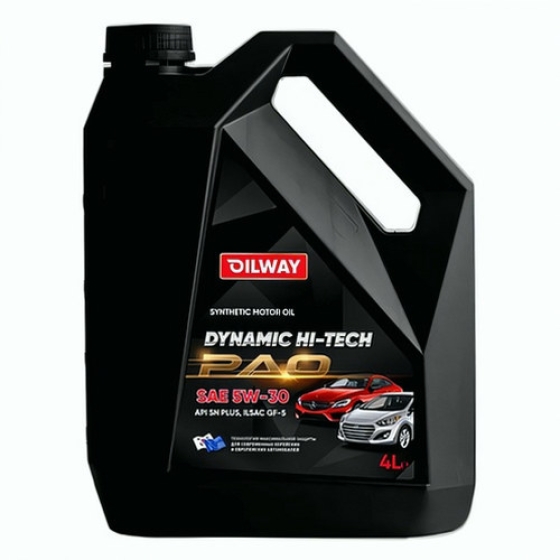 Моторное масло OilWay Dynamic Hi-Tech PAO, 5W-30, 4 л, синтетика