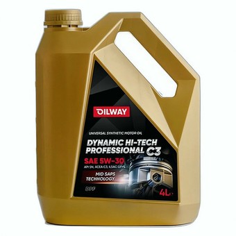 Моторное масло OilWay Dynamic Hi-Tech Professional C3, 5W-30, 4 л, синтетика