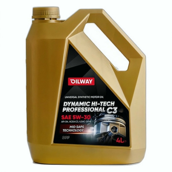 Моторное масло OilWay Dynamic Hi-Tech Professional C3, 5W-30, 4 л, синтетика