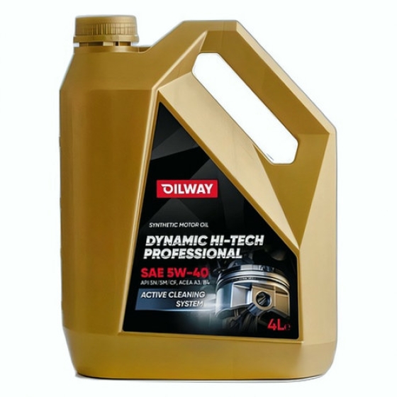 Моторное масло OilWay Dynamic Hi-Tech Professional, 5W-40, 4 л, синтетика