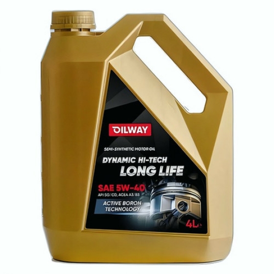 Моторное масло OilWay Dynamic Hi-Tech Long Life, 5W-40, 4 л, полусинтетика