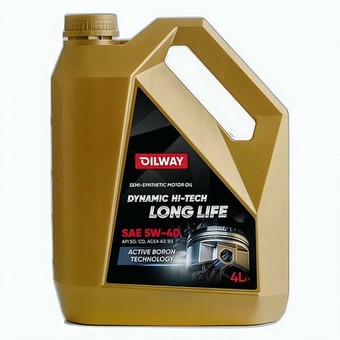 Моторное масло OilWay Dynamic Hi-Tech Long Life, 10W-40, 4 л, полусинтетика