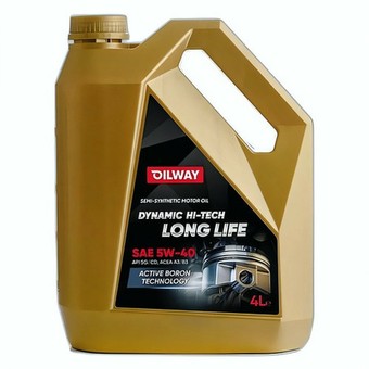 Моторное масло OilWay Dynamic Hi-Tech Long Life, 15W-40, 4 л, минеральное