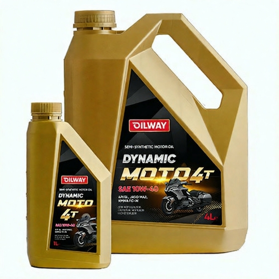 Моторное масло OilWay Dynamic Moto 4T, 10W-40, 4 л, полусинтетика