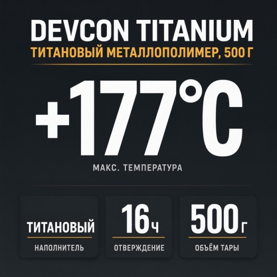 Devcon Titanium Putty (Ti) 10760, 500 г - Высокопрочный ремонтный состав