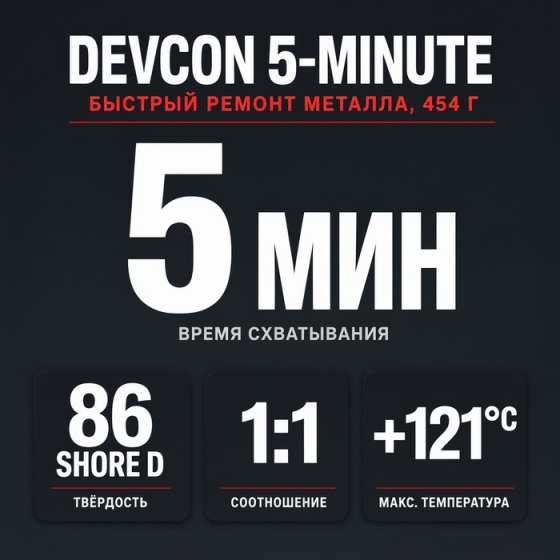 Devcon Plastic Steel 5-Minute Putty SF 10240, 454 г - Быстрый ремонт