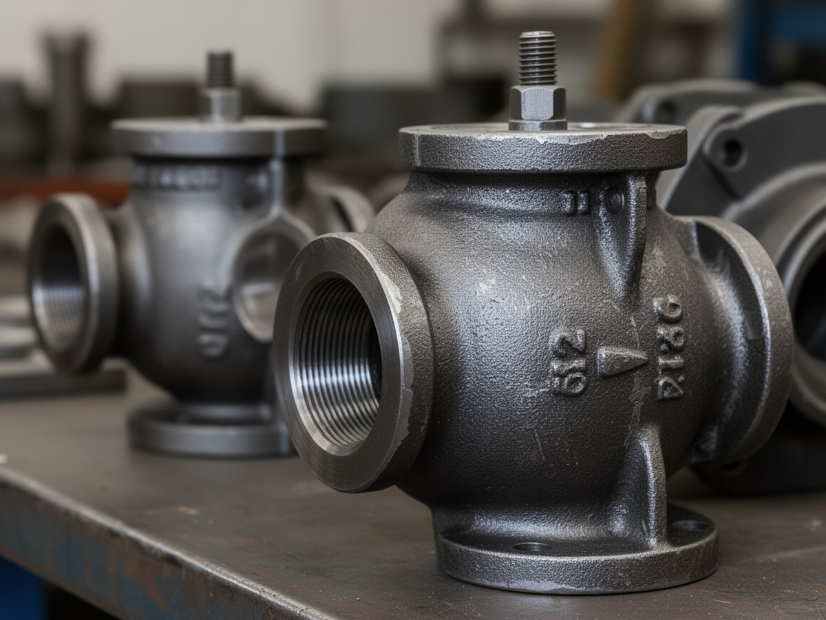 Чугунные отливки арматуры и насосных корпусов на верстаке