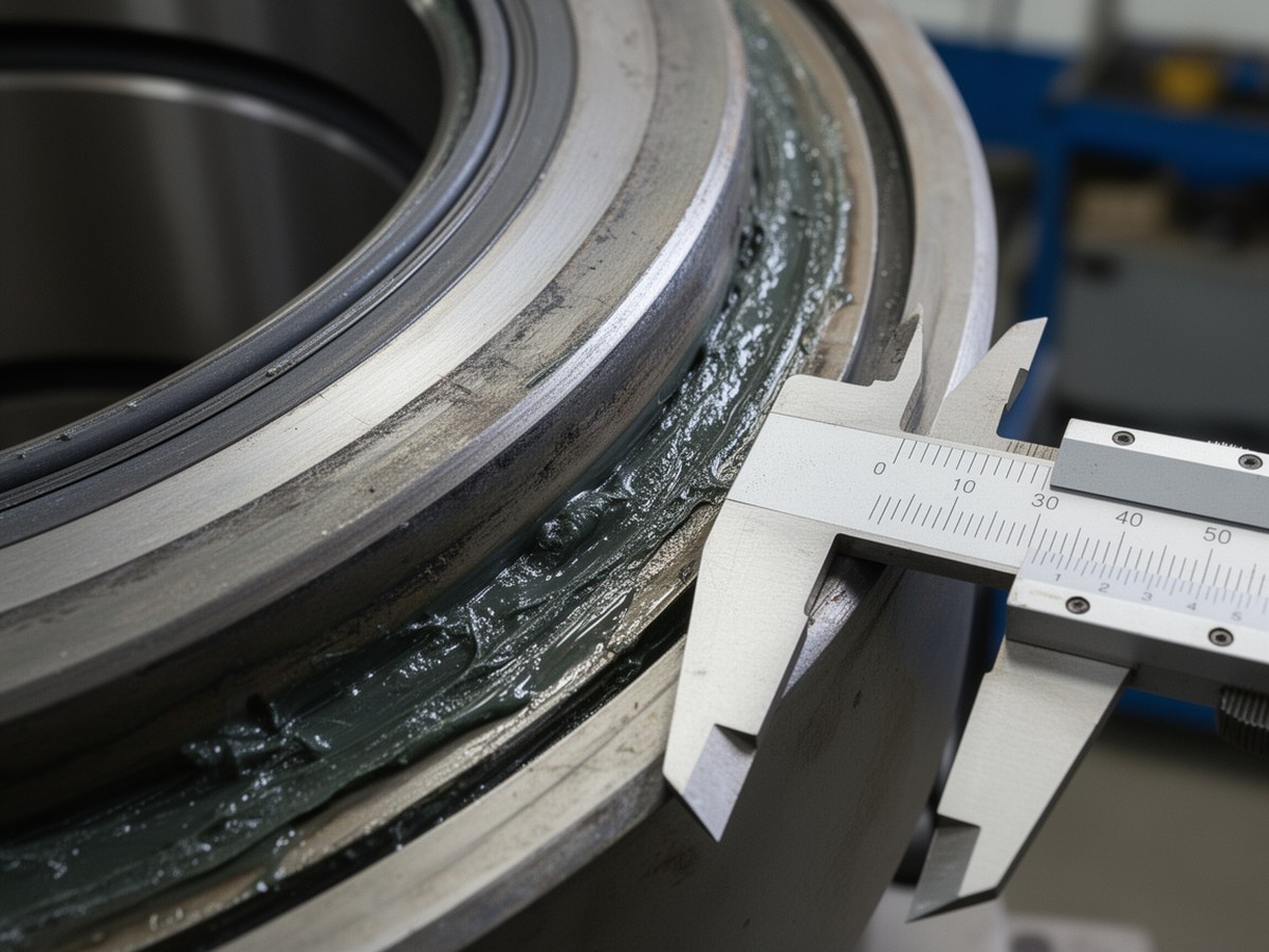 Крупный план дорожки качения и зоны уплотнений ОПУ