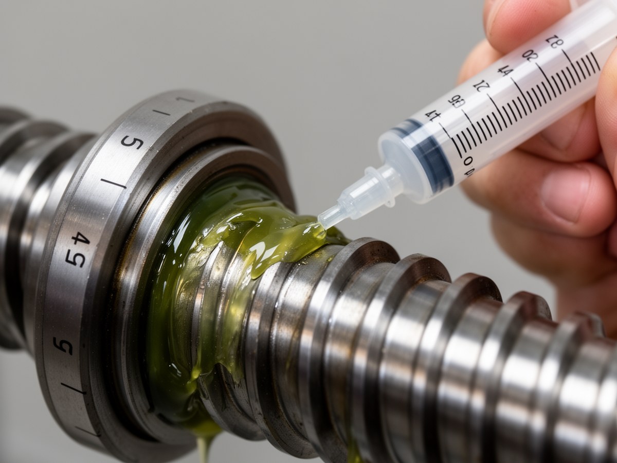 Detailed inspection of lubrication on a ball screw