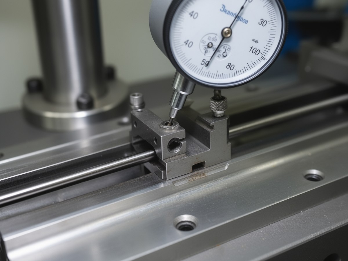 Измерение люфта каретки индикатором