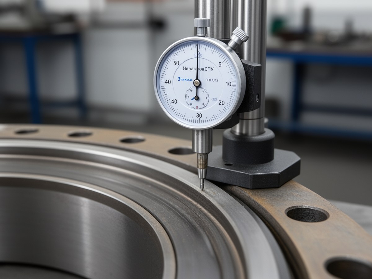 Замер люфта ОПУ индикатором часового типа